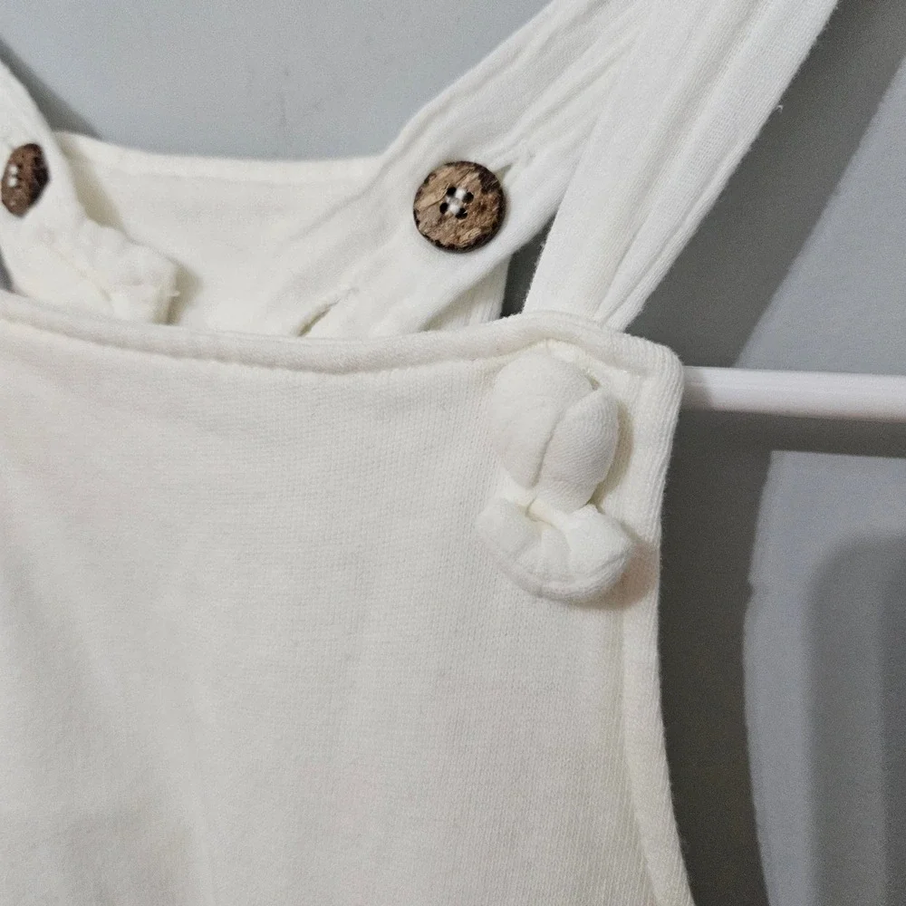 New Zara Baby Knit‎ Overalls Cream White Cotton Jumpsuit 2-3 Years